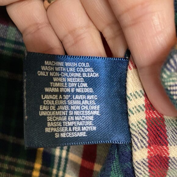 Polo Ralph Lauren Plaid Flannel Button Up Shirt Suede Elbow Patch Size 18 Months - Picture 10 of 11